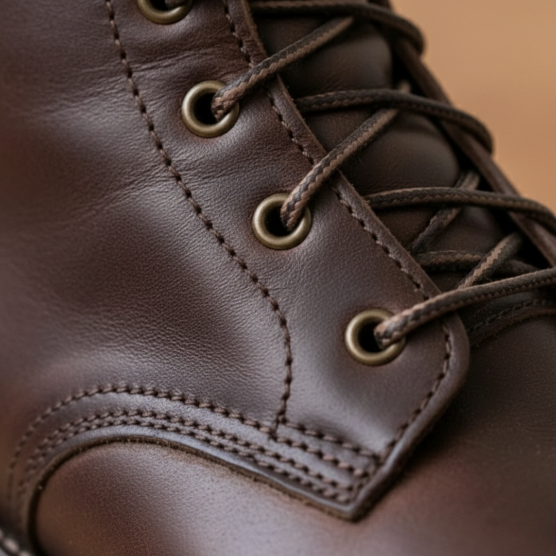 Botas ortopédicas con correa de velcro para tobillo de cuero para hombre