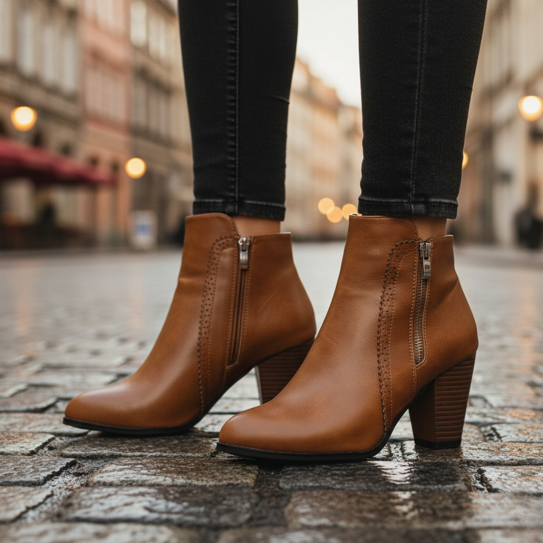Orthopädische Damen Ankle Boots mit Absatz | Vestea