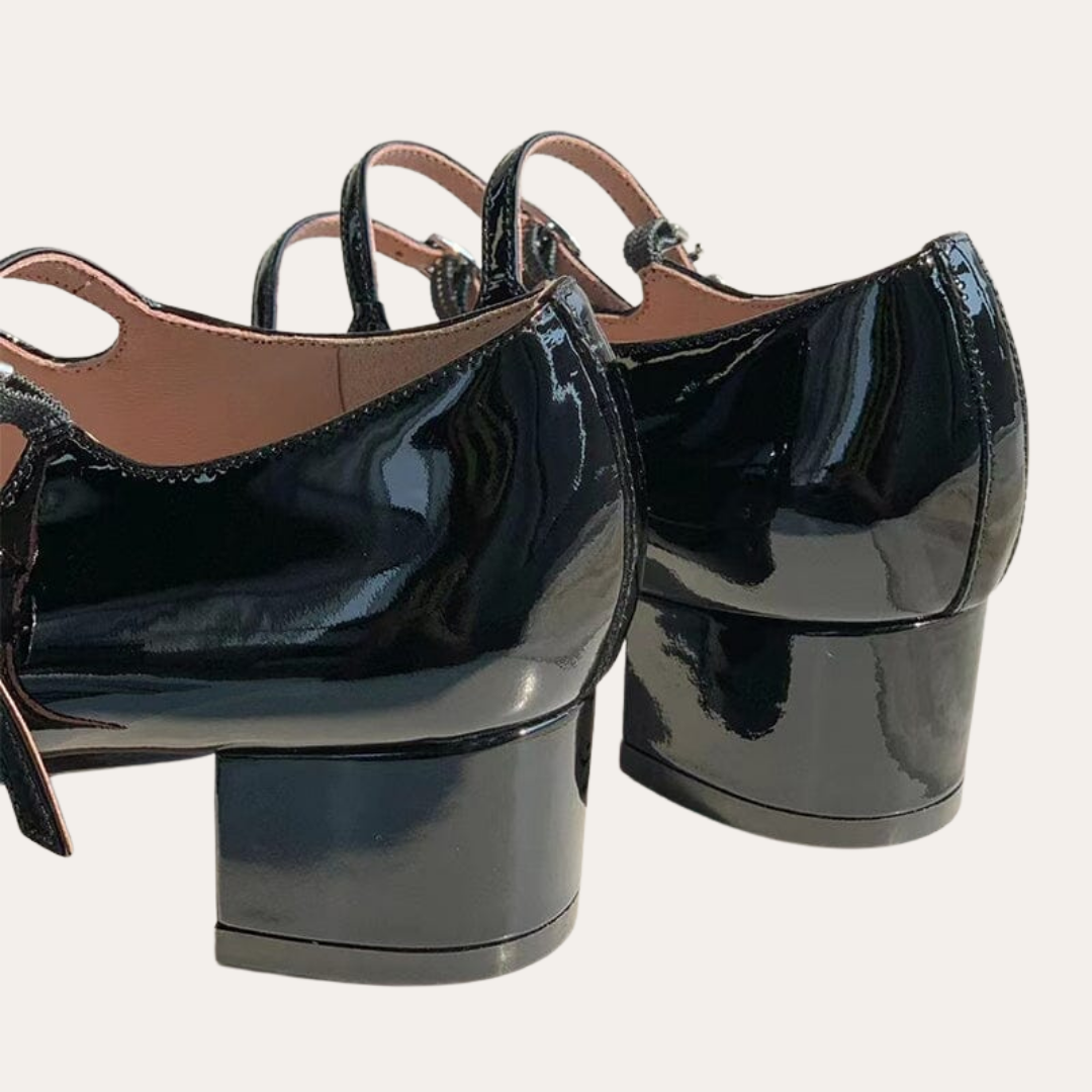 Orthopädische Mary Jane Schnürschuhe mit Blockabsatz für Damen | Vestea