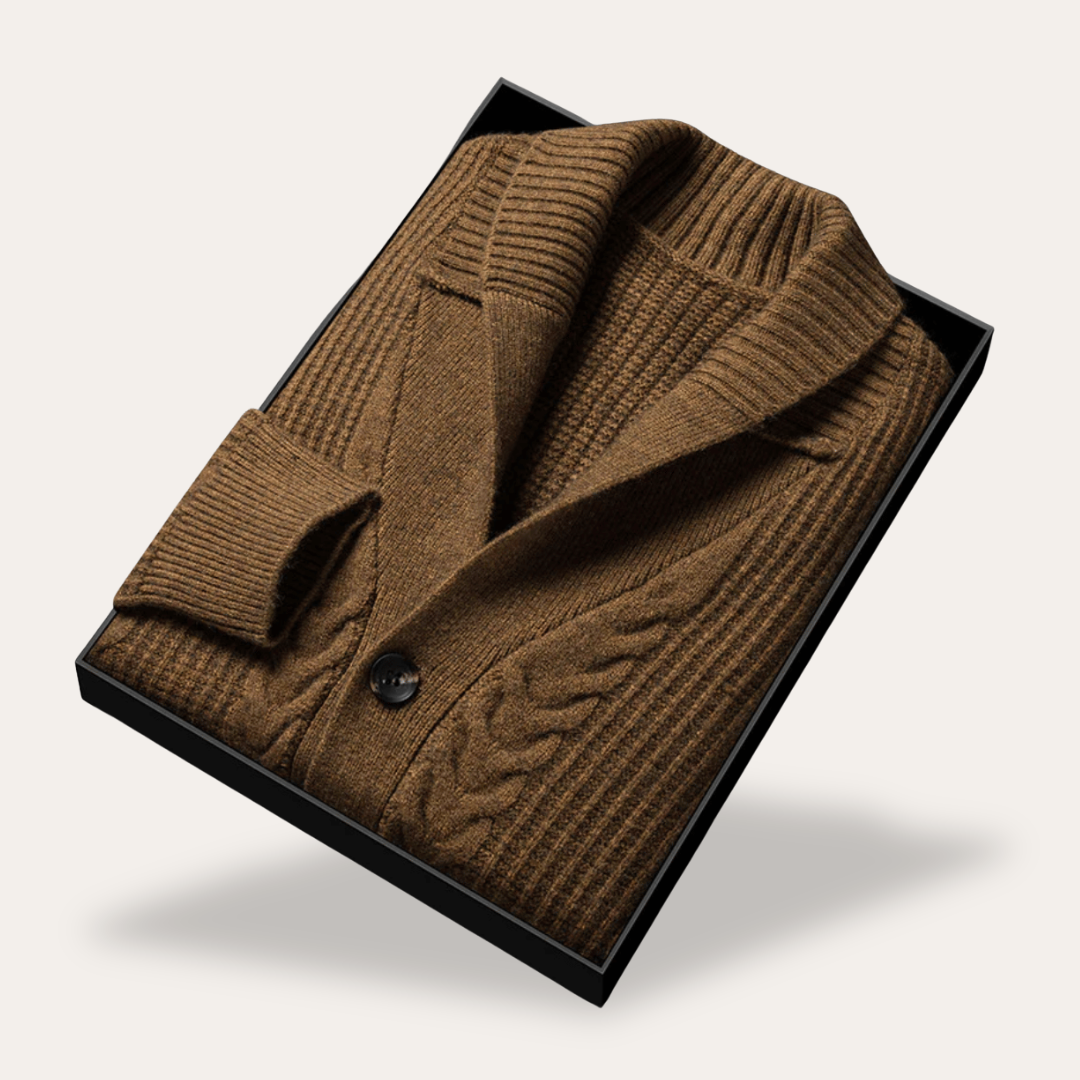 Herren Strickjacke mit Schalkragen | Vestea