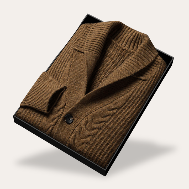 Herren Strickjacke mit Schalkragen | Vestea