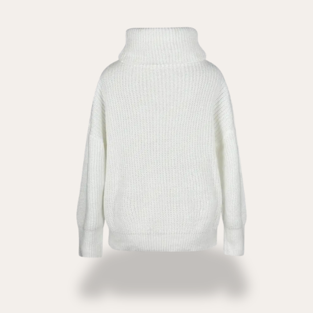 Damen Rollkragen Strickpullover mit Knöpfen | Vestea
