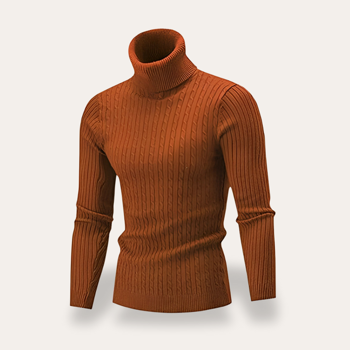 Herren Rollkragenpullover Strick Langarm Slim Fit | Vestea