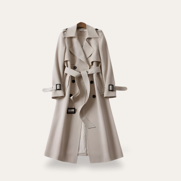 Damen Trenchcoat mit Gürtel und Doppelreiher | Vestea