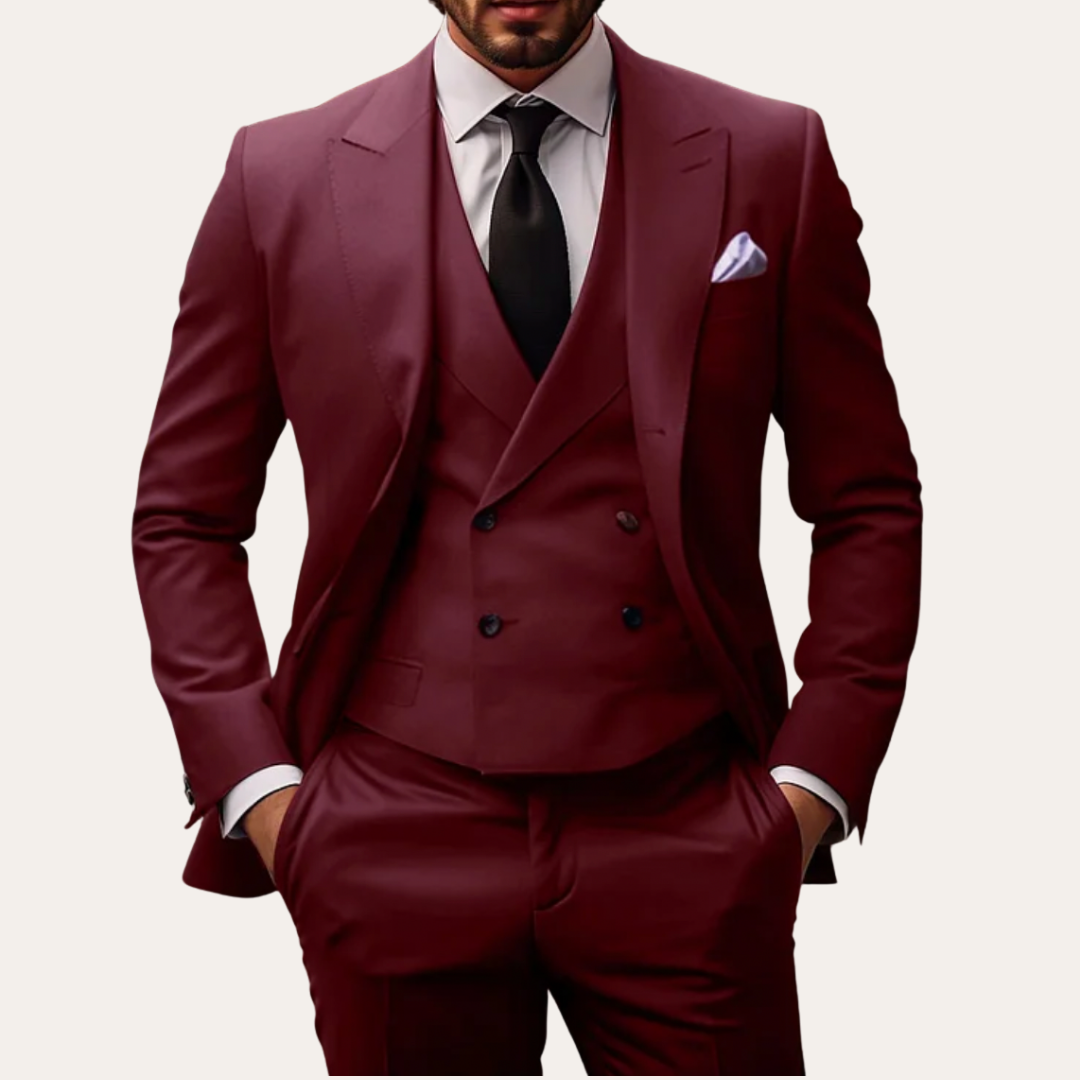 Herren Business Anzug 3-teilig Slim Fit Anzugset Festlich | Vestea