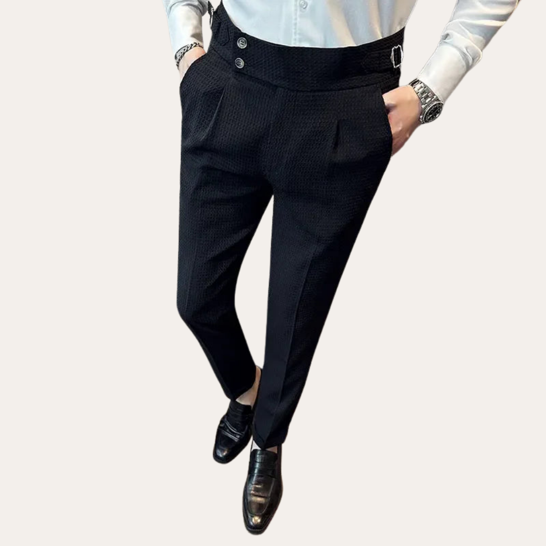 Herren Anzughose Slim Fit Hoher Bund Business Baumwollmischung | Vestea
