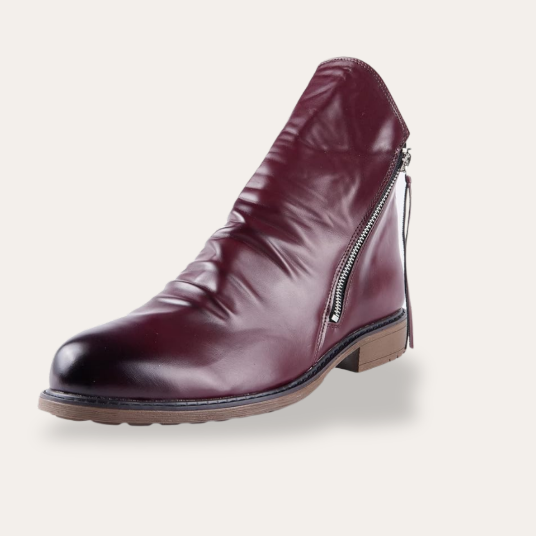 Damen orthopedische Leder-Stiefelette mit Reißverschluss | Vestea