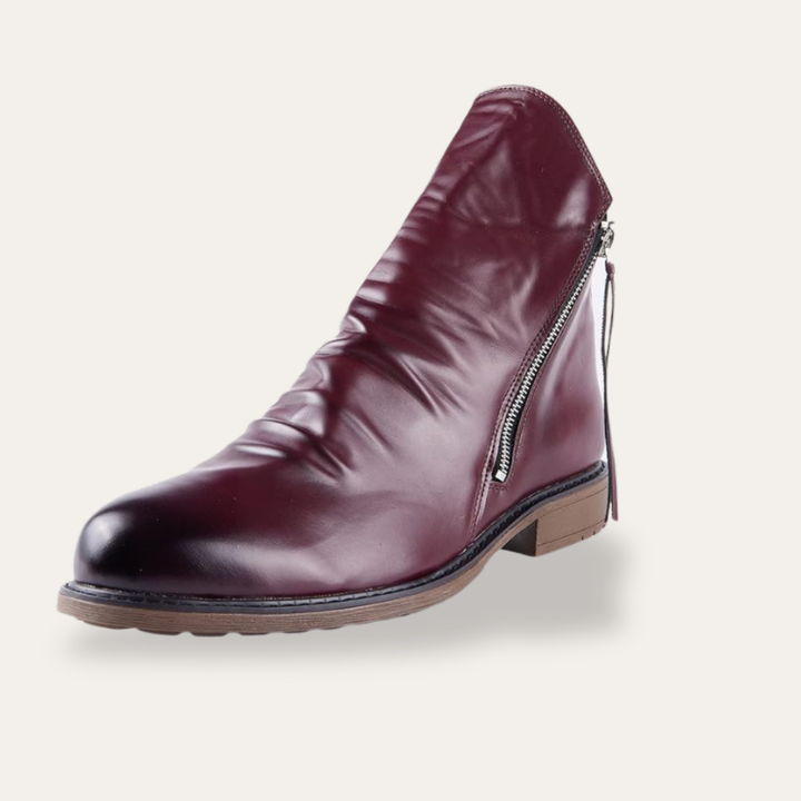 Damen orthopedische Leder-Stiefelette mit Reißverschluss | Vestea