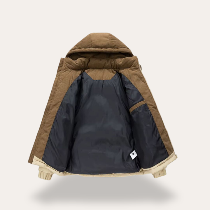 Unisex Steppjacke mit Kapuze Winter Cord | Vestea