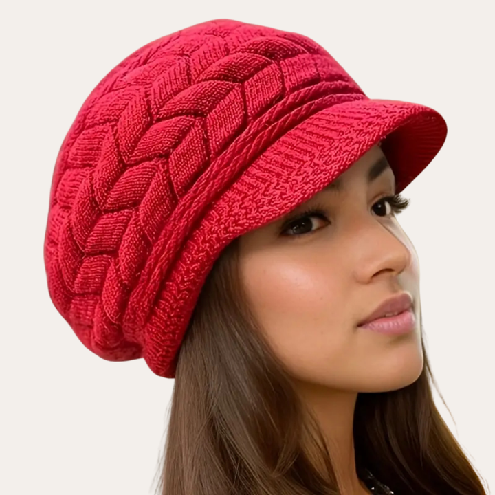 Strickmütze mit Zopfmuster für Damen | Vestea