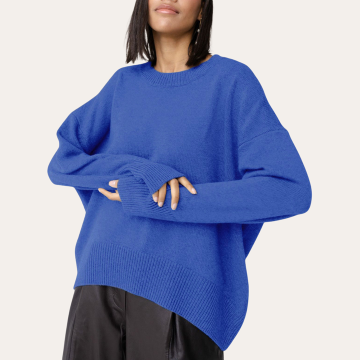 Damen Strickpullover Rundhals Locker Langarm | Vestea