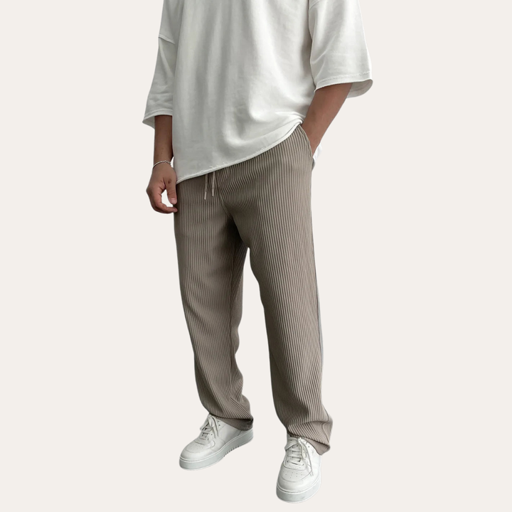 Herren Plissee Hose mit Kordelzug Streetwear Freizeitlook | Vestea