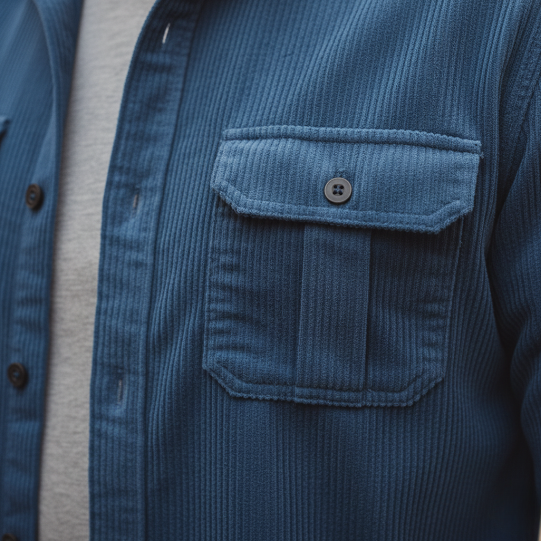 Herren Freizeit Hemd mit Brusttaschen und Knopfleiste | Vestea