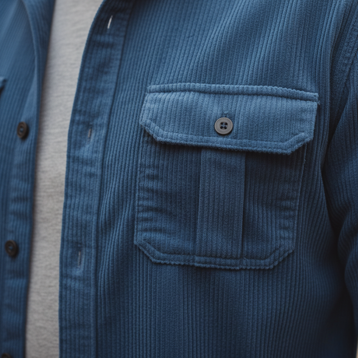 Herren Freizeit Hemd mit Brusttaschen und Knopfleiste | Vestea