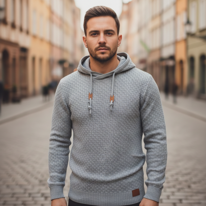 Gestrickter Kapuzenpullover für Herren| Vestea