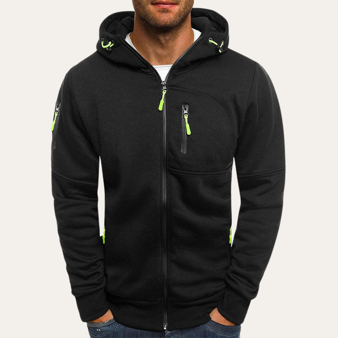 Herren Kapuzenjacke mit Reißverschluss und Taschen | Vestea