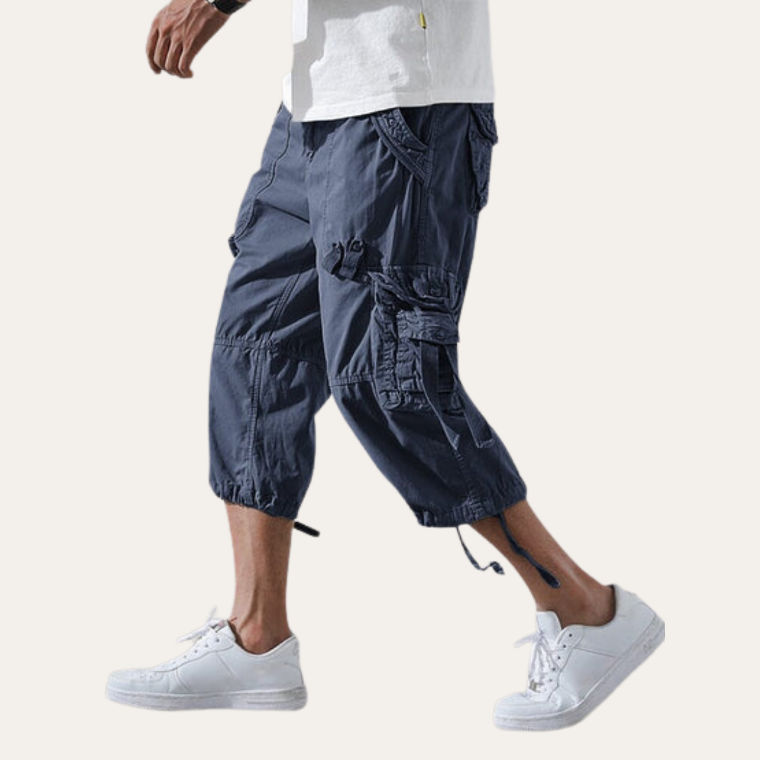 Herren 3/4 Cargo Shorts mit Taschen und Kordelzug | Vestea