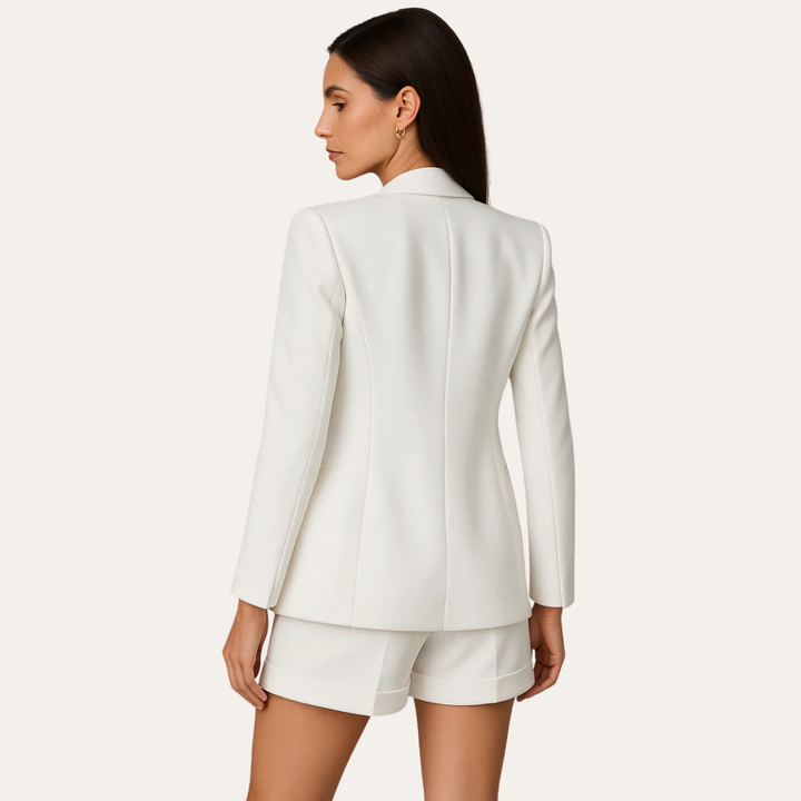 Damen Blazer und Shorts-Set aus leichter Baumwolle | Vestea