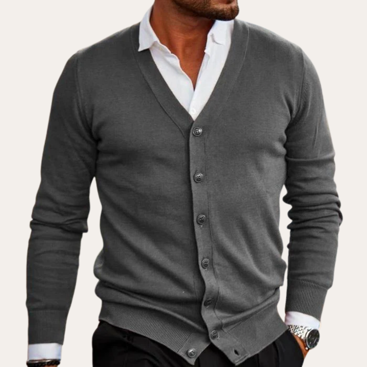Herren Strickcardigan V-Ausschnitt Casual | Vestea