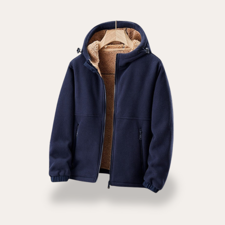 Herren Fleecejacke mit Kapuze und Reißverschluss | Vestea