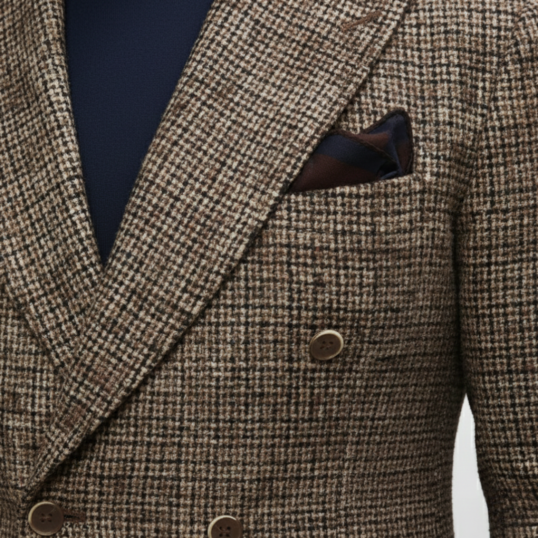 Veste croisée à carreaux pour homme