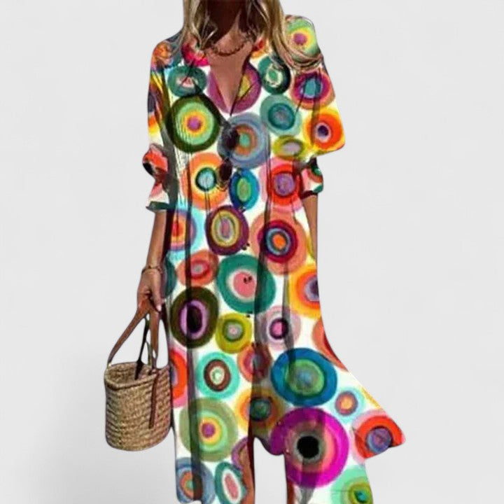 Vestido de mujer estilo bohemio manga corta