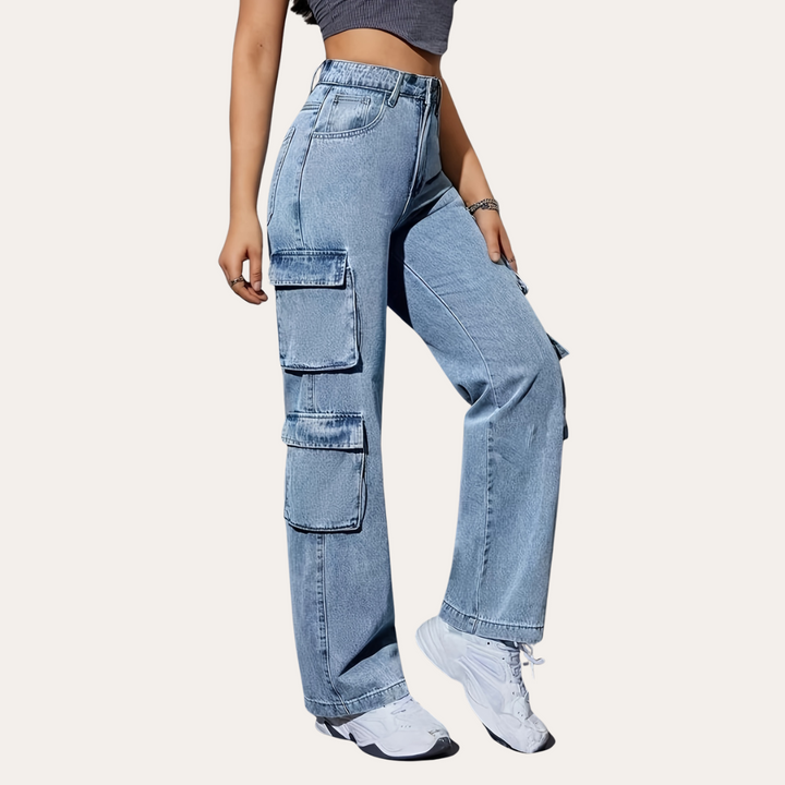 Cargo Denim-Hose für Damen | Vestea