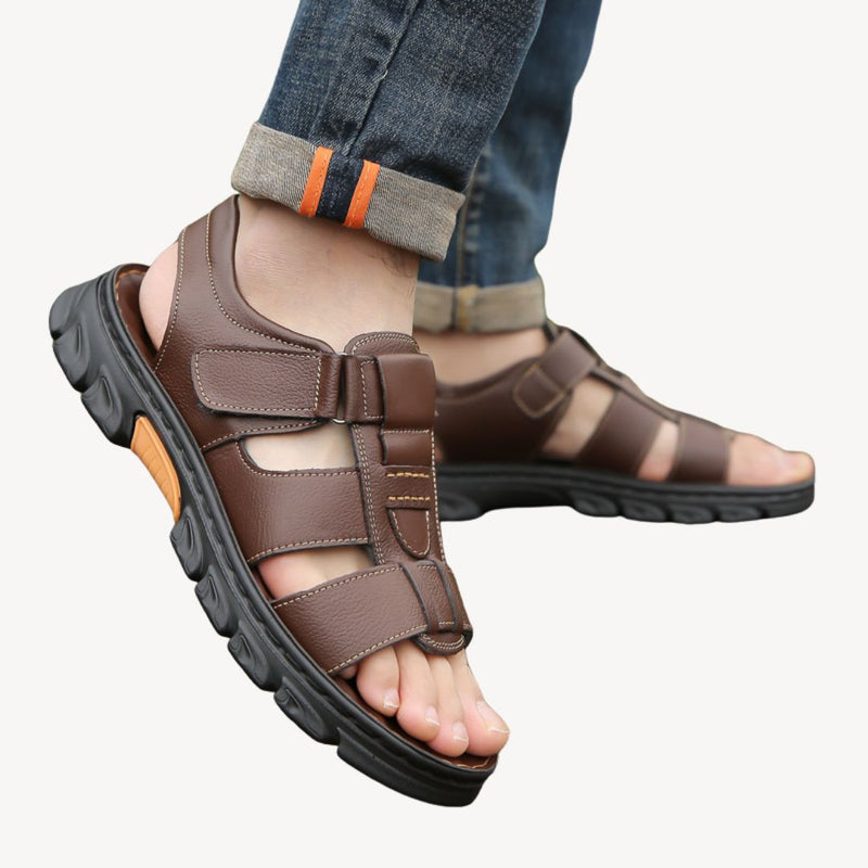 Herren Leder Orthopädische Sandalen | Vestea