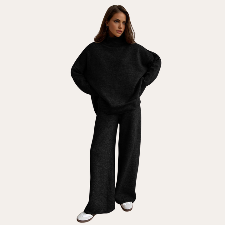 Damen Strickpullover Rollkragen Oversize Langarm | Vestea