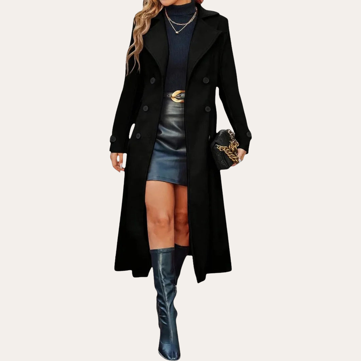 Damen Mantel Lang Winter Trenchcoat | Vestea