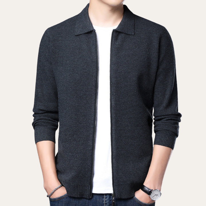 Herren Strickjacke Wollmix mit Reißverschluss | Vestea