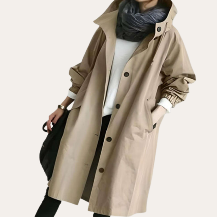 Damen Regenmantel Wasserdicht Kapuze Oversize Windjacke | Vestea