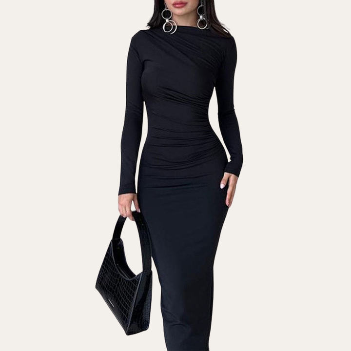 Damen Langarm Maxikleid figurbetont | Vestea
