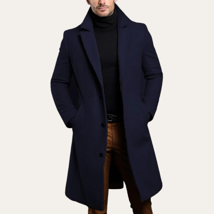 Herren Wollmantel Lang Klassisch Wintermantel Eleganter Schnitt | Vestea