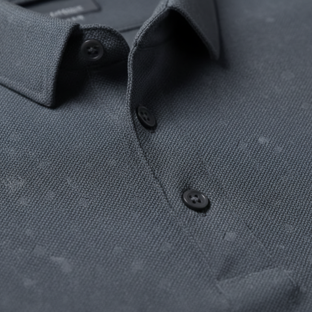 Camiseta tipo polo de punto texturizado para hombre
