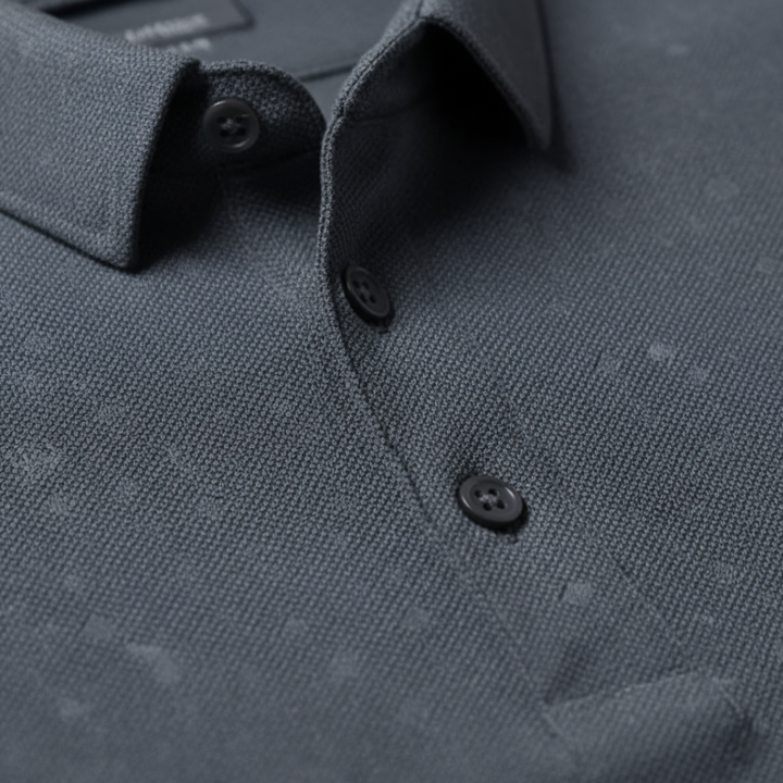 Camiseta tipo polo de punto texturizado para hombre