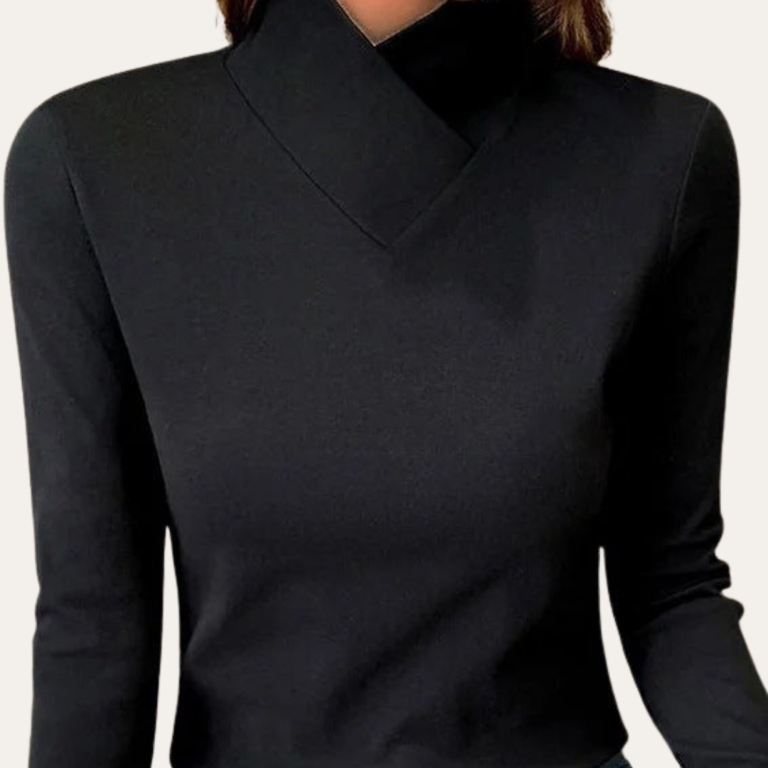 Damen Langarmshirt mit Stehkragen | Vestea
