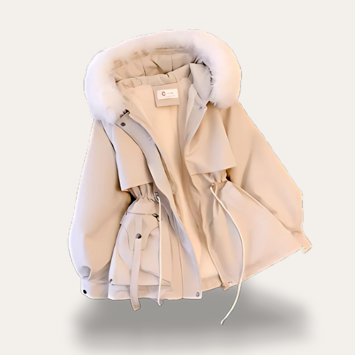 Damen Winterjacke Parka mit Kunstpelz Kapuze Gefüttert | Vestea