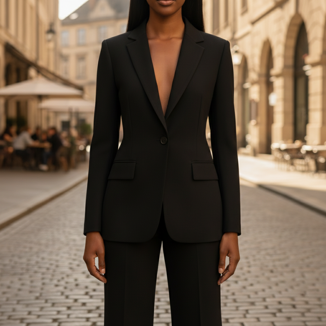 Damen Anzughose-Blazer Set Weiß Tailoring-Fabric | Vestea