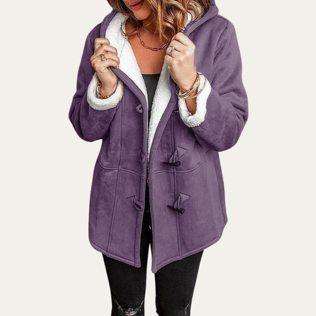 Damen Winterjacke mit Kapuze und Knebelverschluss | Vestea