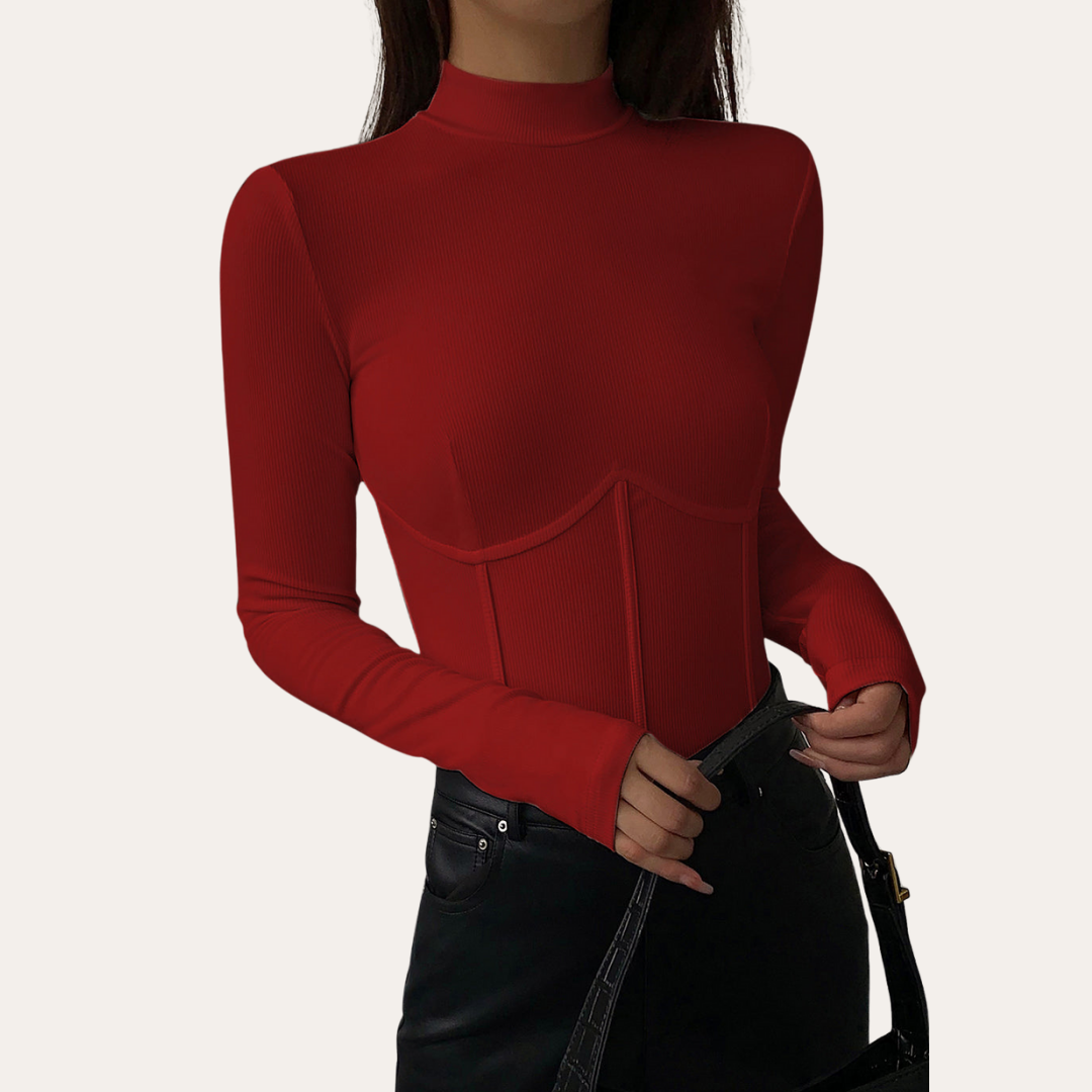 Damen Langarm Body mit Stehkragen | Vestea