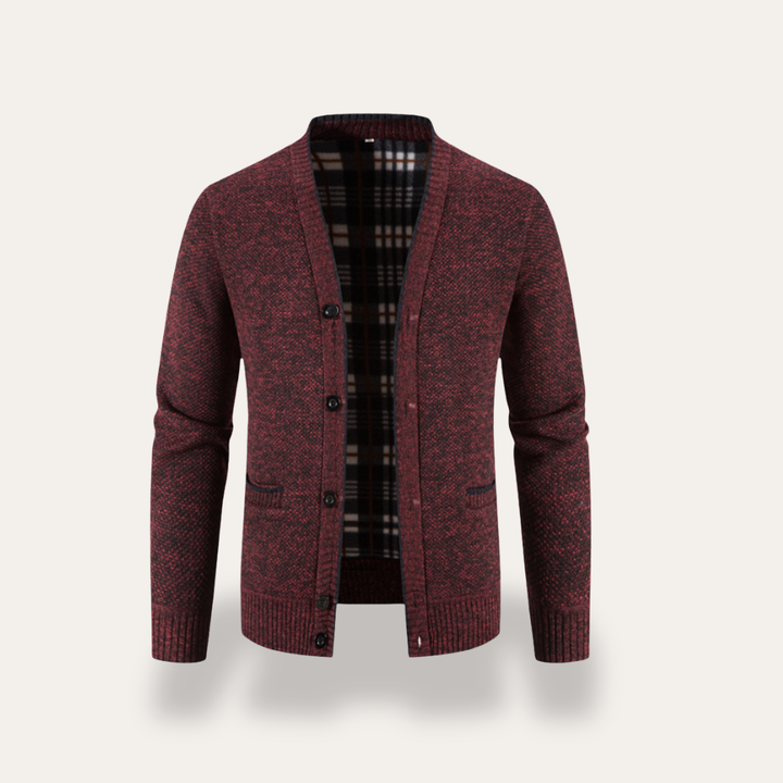 Herren Cardigan Materialmix gefüttert | Vestea