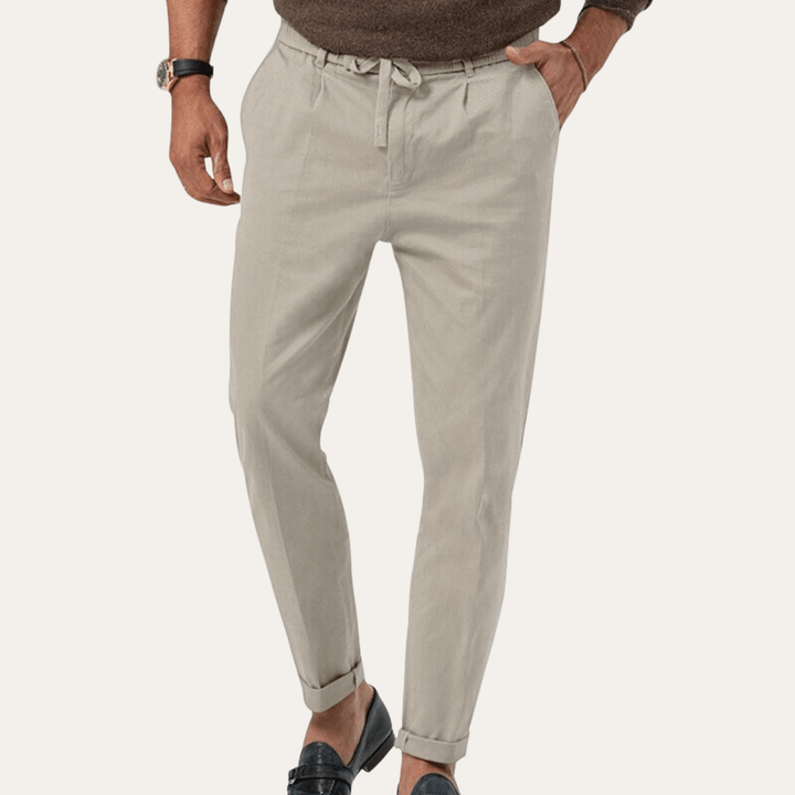 Herren Leinenhose Slim Fit mit Komfortbund Freizeit Hose | Vestea