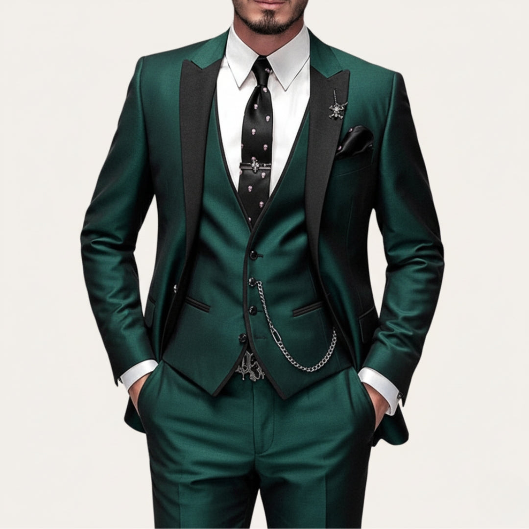 Herren 3-Teiler Anzug Slim Fit – Sakko, Weste & Hose aus Polyester-Viskose-Mix | Vestea