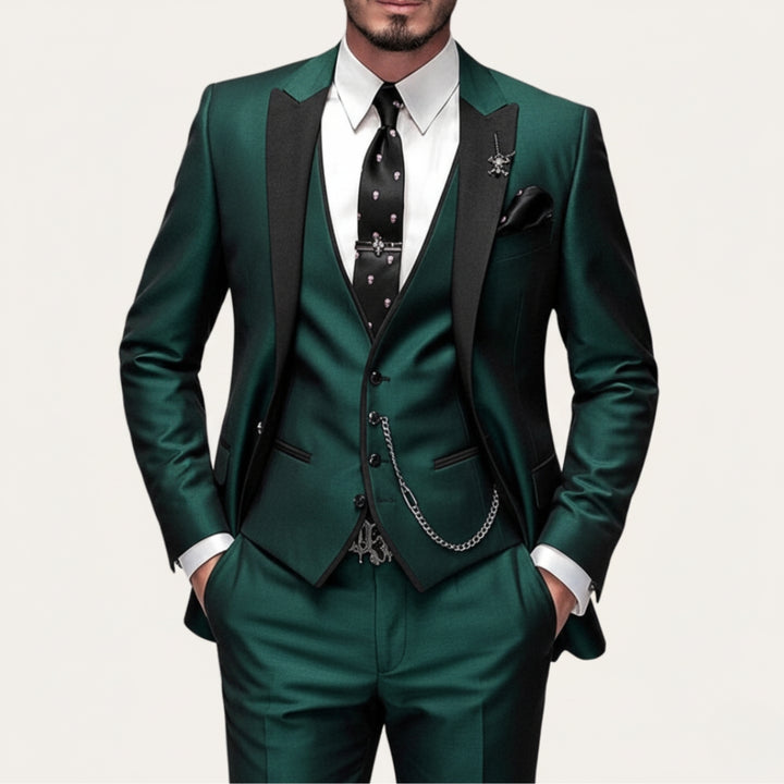 Herren 3-Teiler Anzug Slim Fit – Sakko, Weste & Hose aus Polyester-Viskose-Mix | Vestea