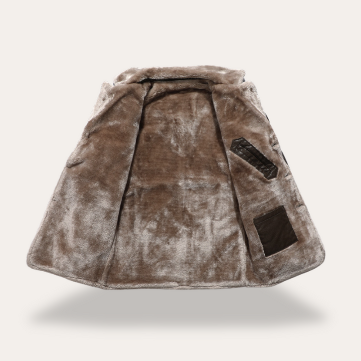Lederjacke mit Kunstfellkragen für Herren | Vestea