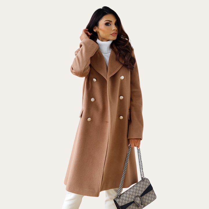 Damen Mantel Elegant Zweireiher Wintermode | Vestea