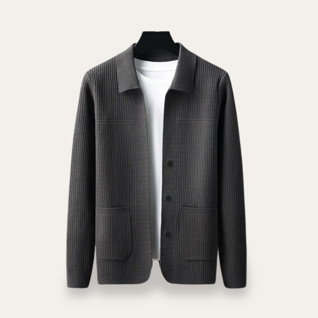 Herren Strickjacke mit Knöpfen Cardigan Übergangsjacke | Vestea
