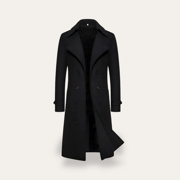 Herren Wollmantel Zweireiher Trenchcoat Wintermode | Vestea