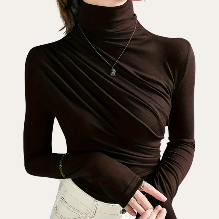 Drapiertes Langarmshirt für Damen | Vestea